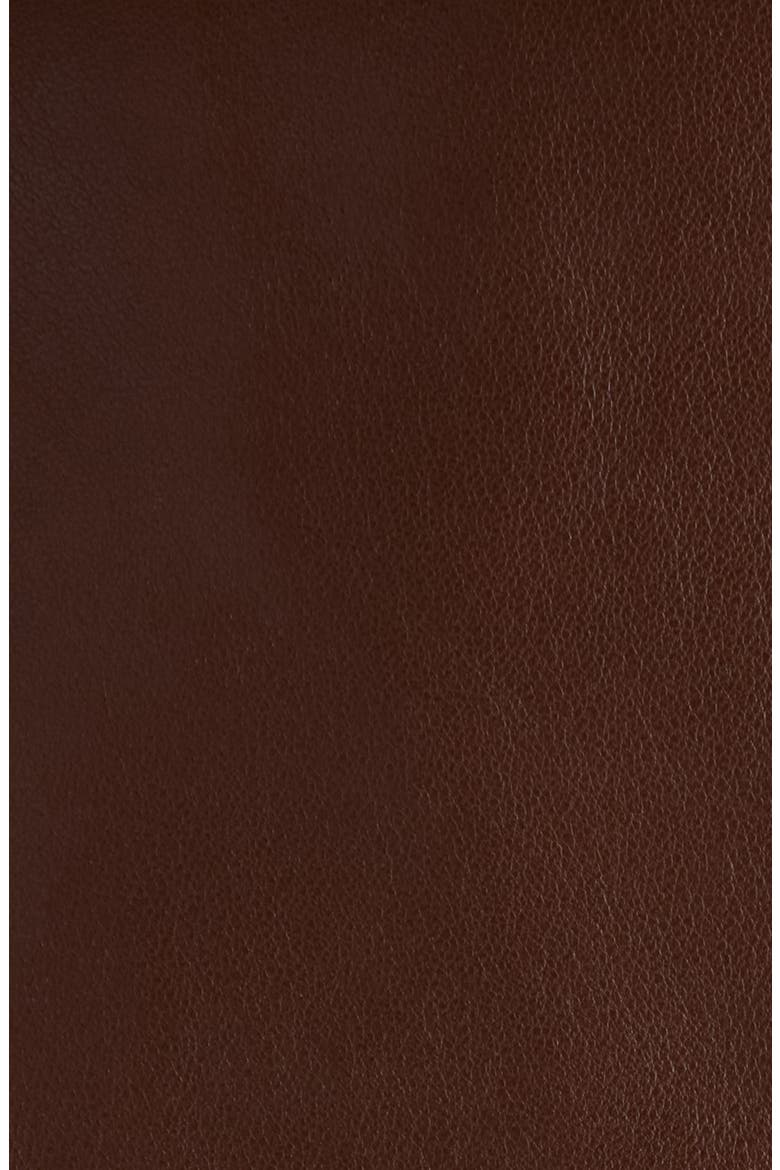 Wrap Collar Leather Blouson, Alternate, color, 2150 DARK BROWN