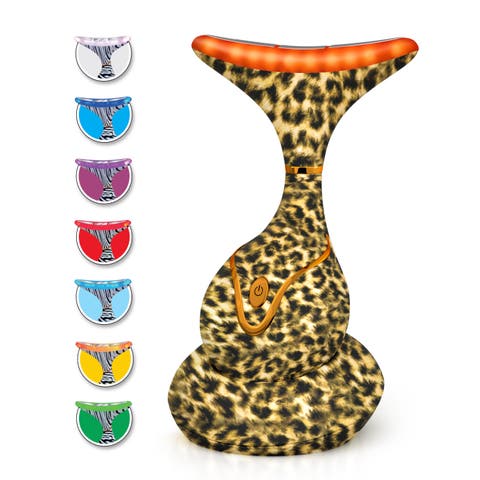 7 Color LED Neck & Face Massager Deluxe (Cheetah)
