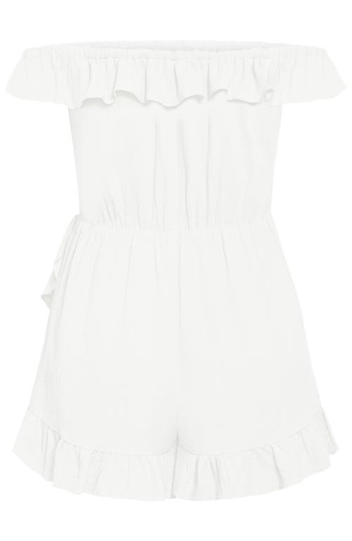 City Chic Christa Ruffle Crepe Romper In Multi