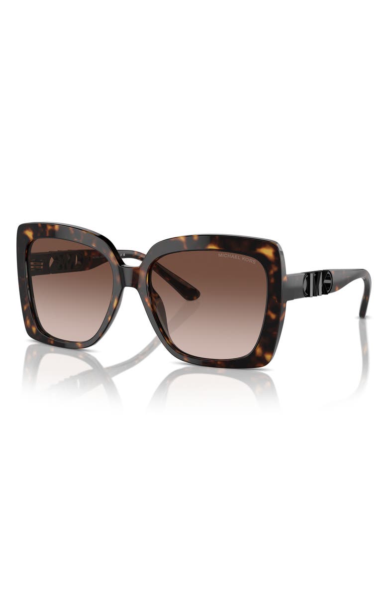 Michael Kors Nice 57mm Gradient Square Sunglasses, Alternate, color, Dark Tortoise / Brown Gradient