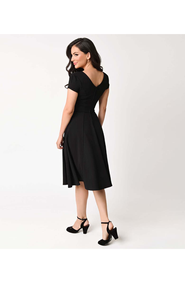 Unique Vintage Natalie Swing Dress, Alternate, color, Black Solid