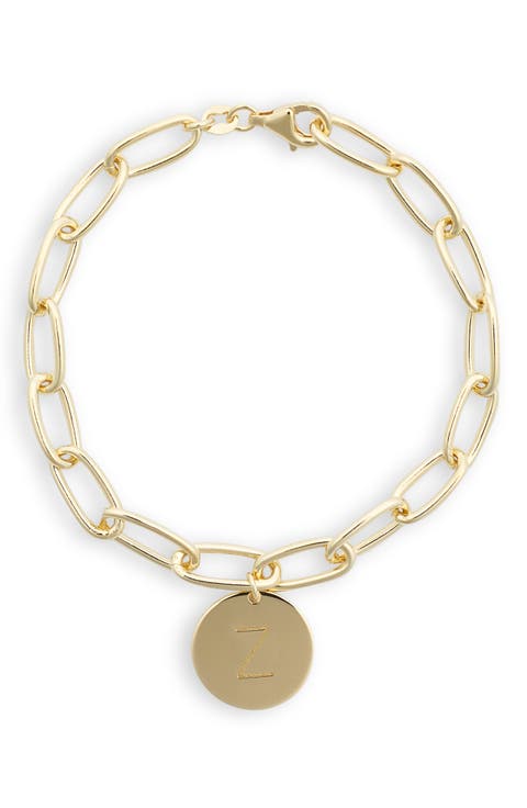 Initial Disc Charm Bracelet