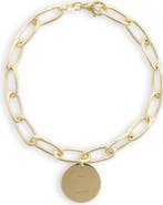 MESHMERISE Initial Disc Charm Bracelet