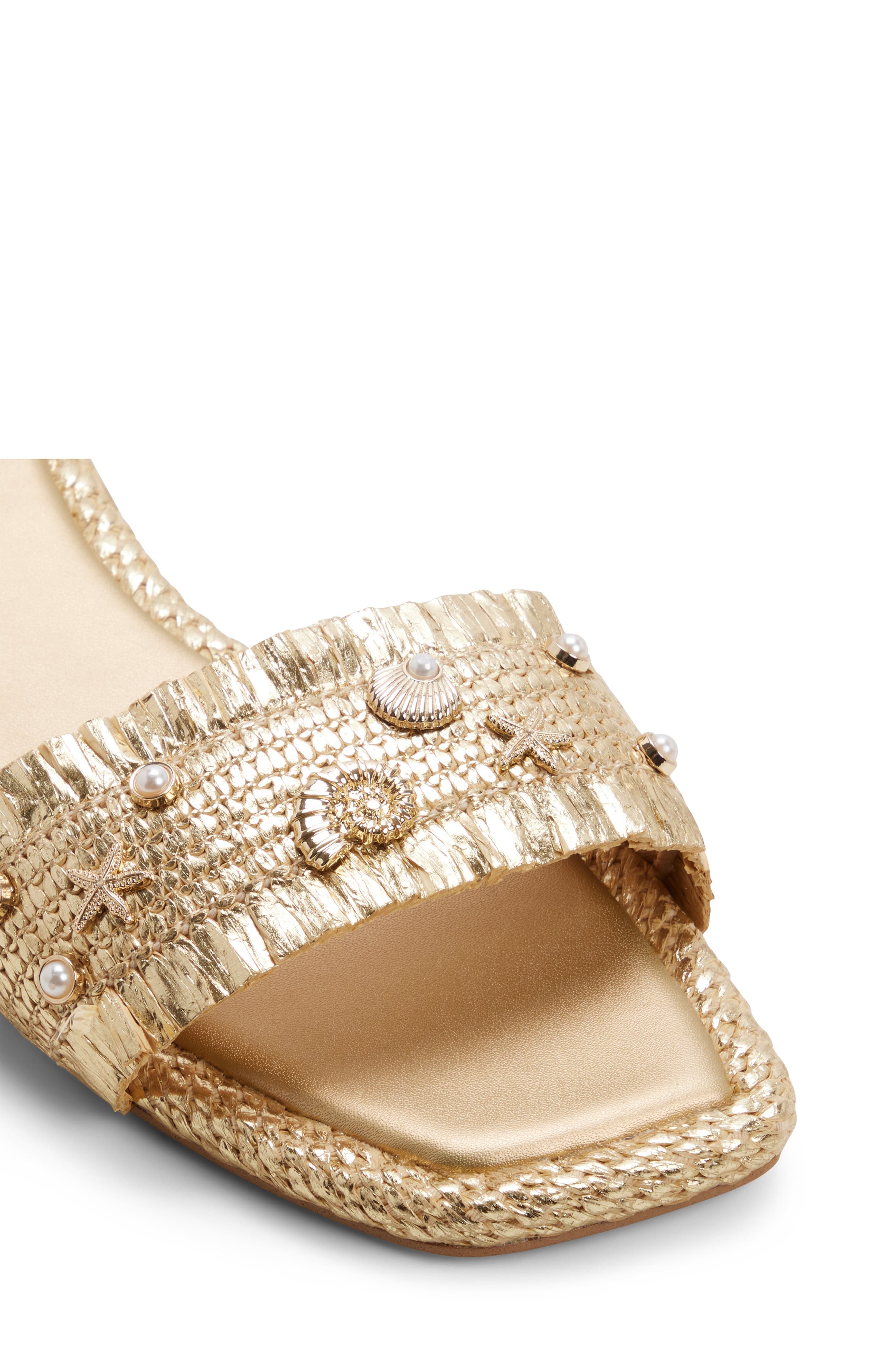 ALDO Aurana Embellished Slide Sandal, Alternate, color, Gold