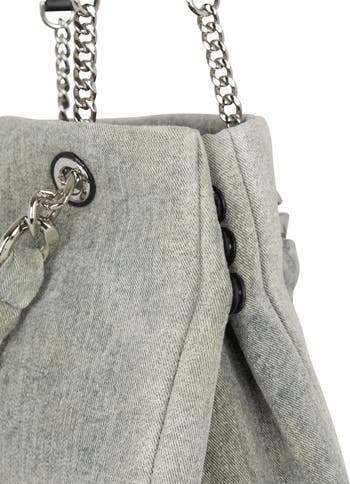 新作*Balmain*チェーンハンドル デニムトートバッグ 1945 Balmain 1945 Soft denim tote bag Balmain