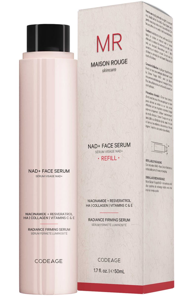Codeage NAD+ Face Serum Refill Only, Resveratrol, Niacinamide, Collagen, Aloe Vera, Main, color, White