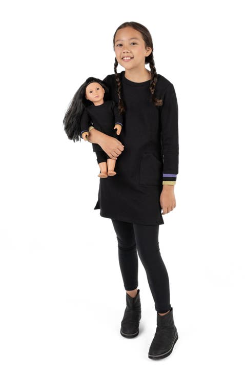 Girls Sweatshirt Dress with Matching Doll Dress