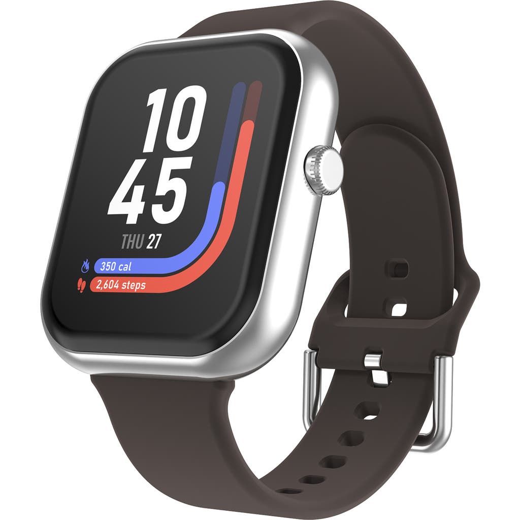 AMERICAN EXCHANGE iTouch Air 5 Smartwatch, 40mm with Silicone Band in Silver/Brown at Nordstrom Rack