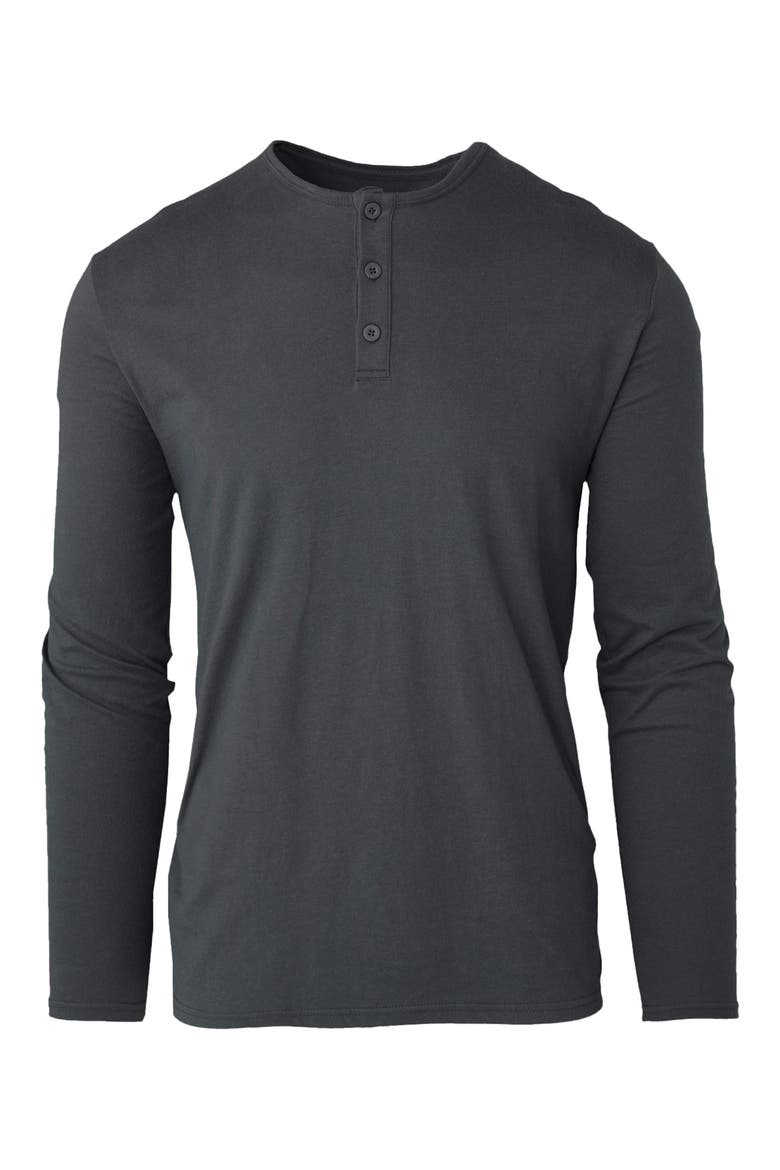 Classic Long Sleeve Henley, Alternate, color, CARBON