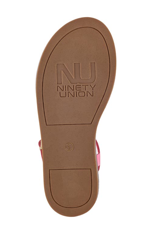Ninety Union Madison Ankle Strap Flat Sandal In Fuchsia