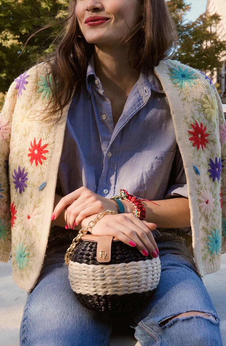 Frances Valentine Mini Woven Bucket Bag, Alternate, color,