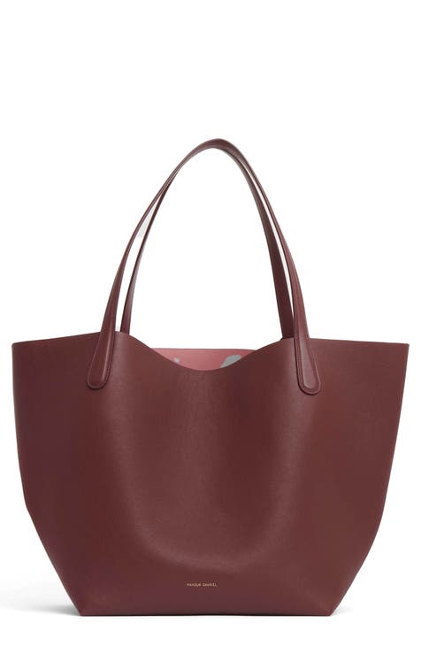 OrYANY Burgundy Leather Large Tote 2024 Bag