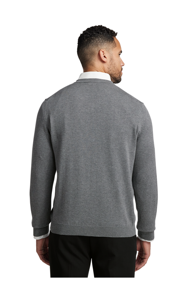 Paul Fredrick Supima Cotton V-neck Sweater, Alternate, color, Medium Grey
