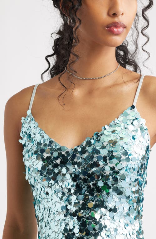 Bp. V-neck Sequin Minidress In Green