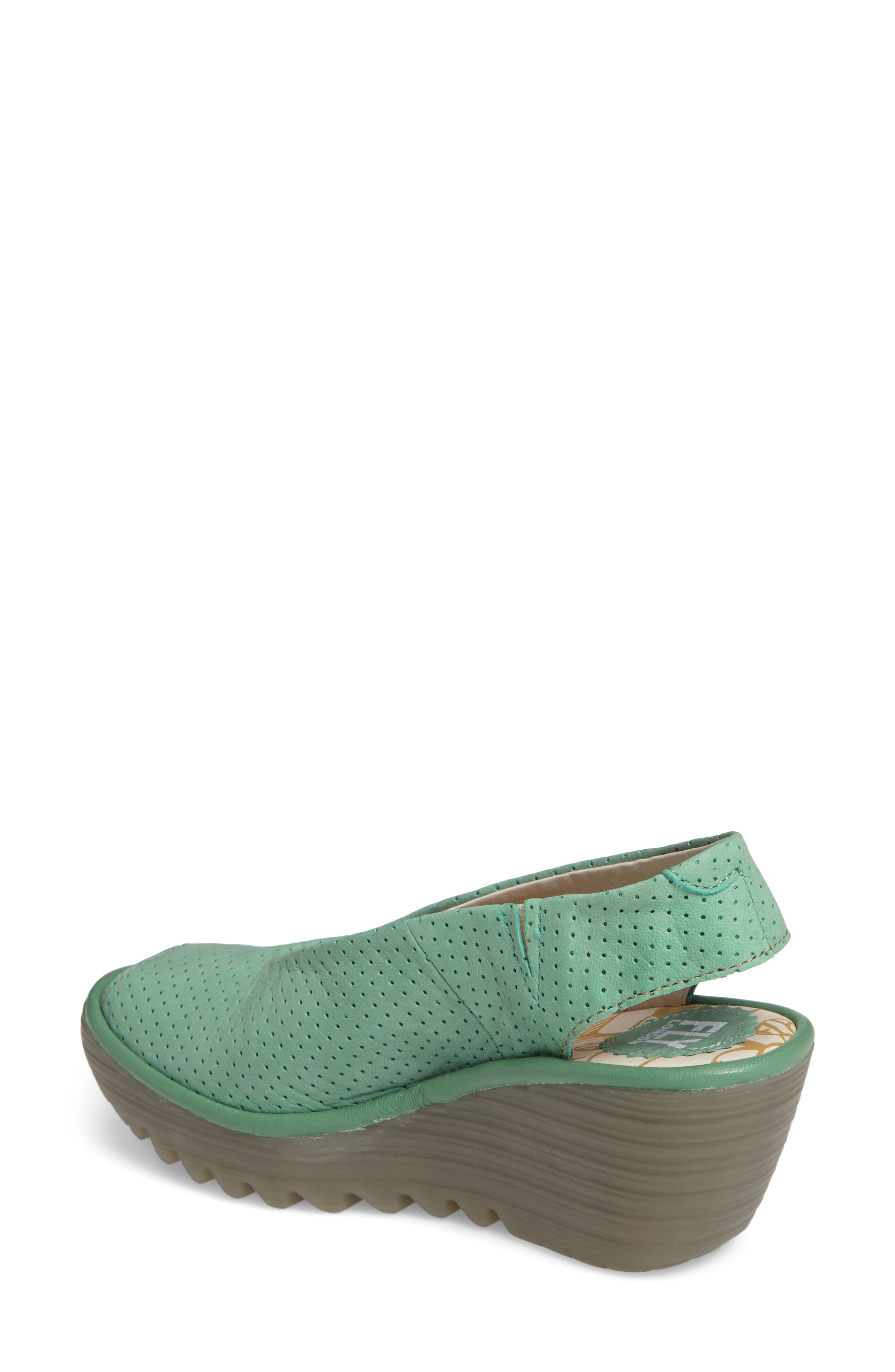 Yazu Wedge Sandal, Alternate, color, MINT LEATHER