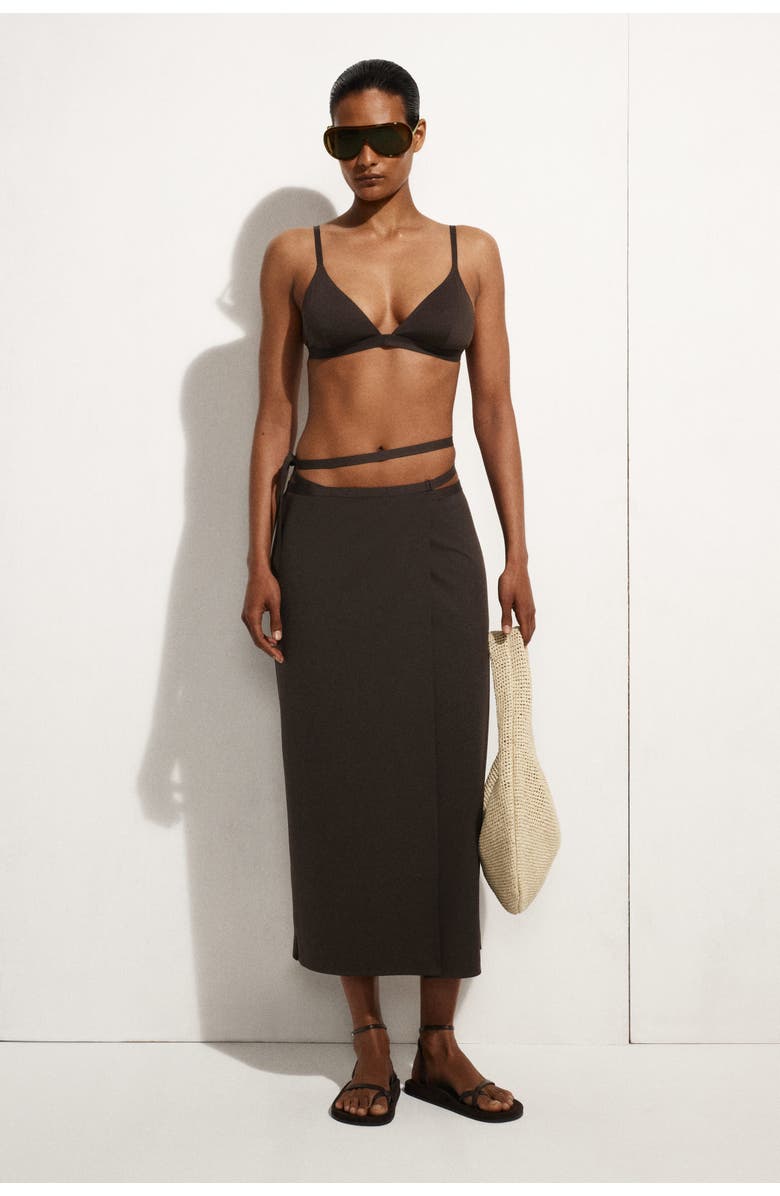 COS Sarong Wrap Skirt, Main, color, Dark Brown