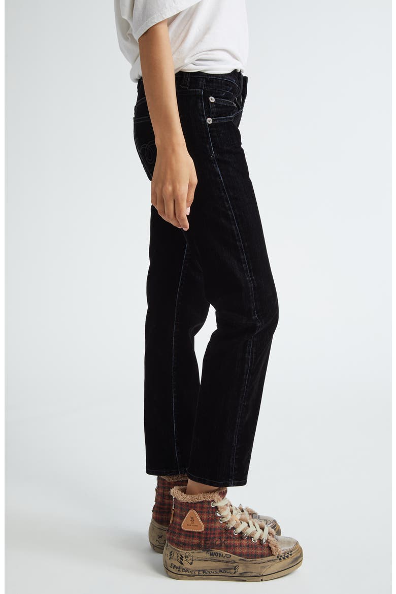 Straight Leg Jeans, Alternate, color, FLOCKED BLACK