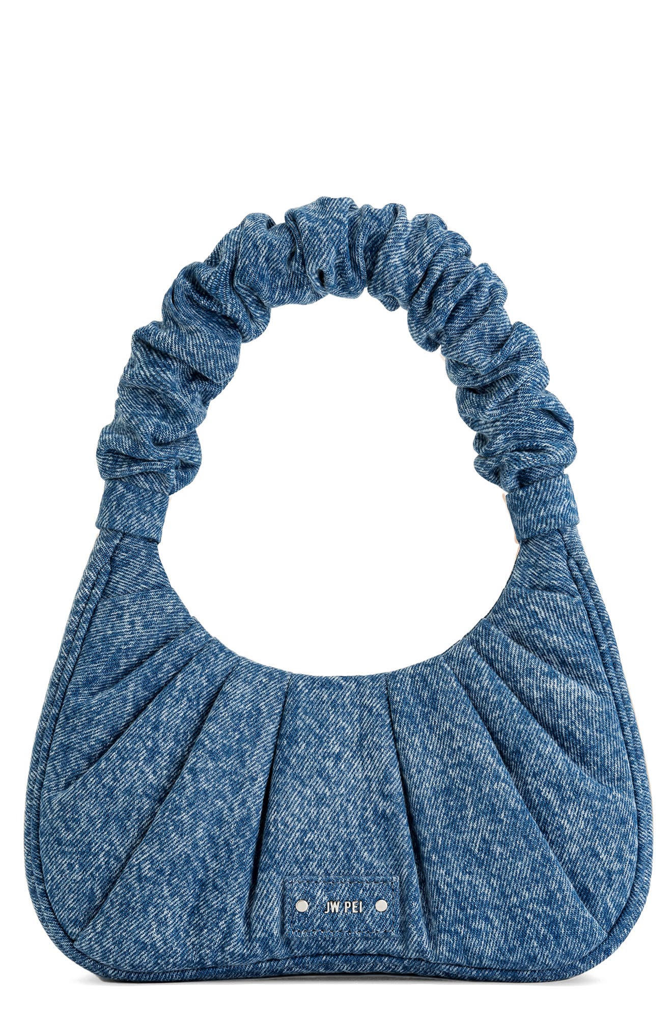 JW PEI Gabbi Ruched Faux Leather Hobo, Main, color, Blue