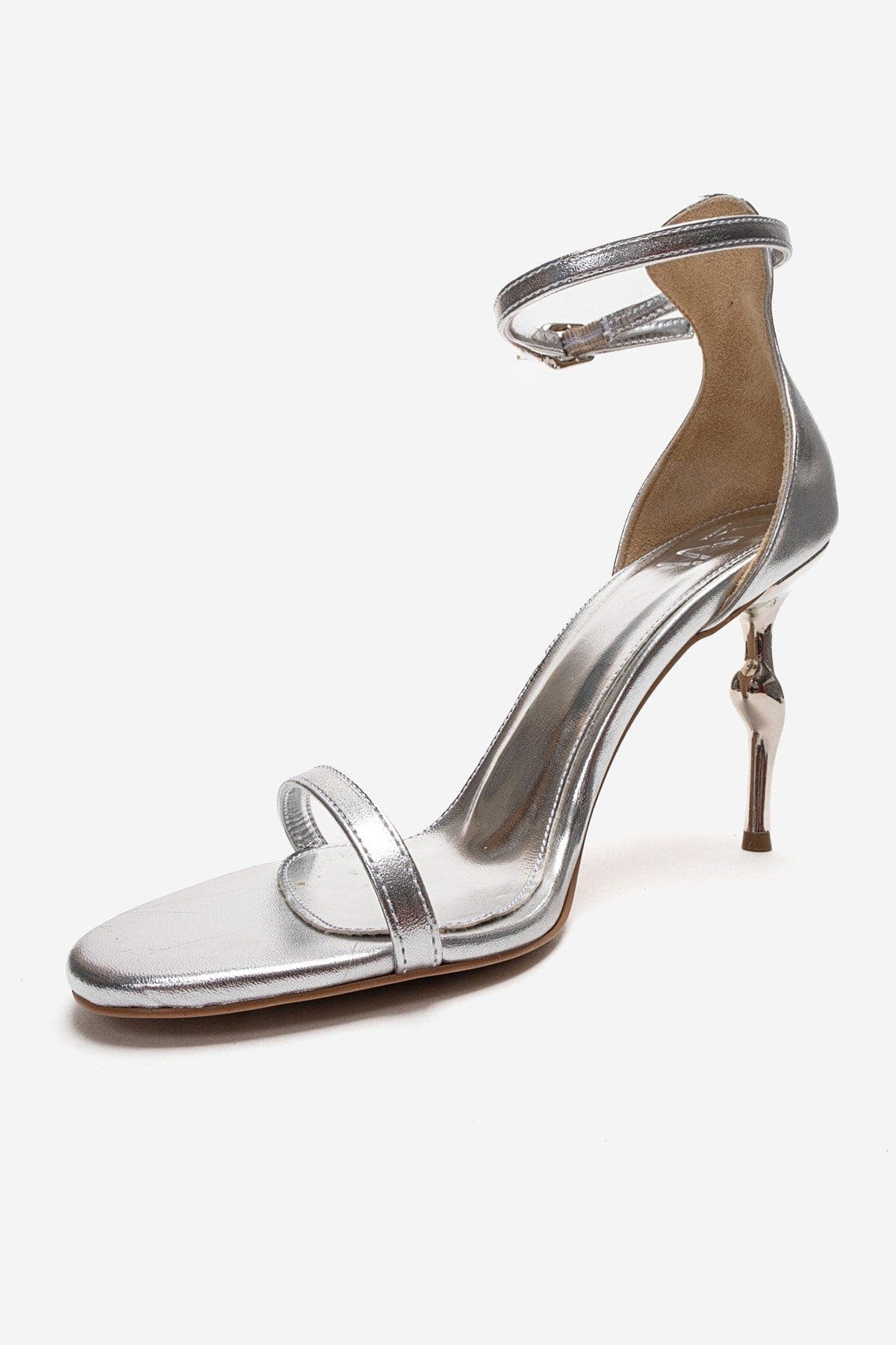 Yelena Ankle Strap Stiletto Pump, Alternate, color, Silver