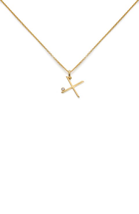 Alphabet Lab Grown Diamond Solitaire Initial Pendant Necklace (Online Trunk Show)