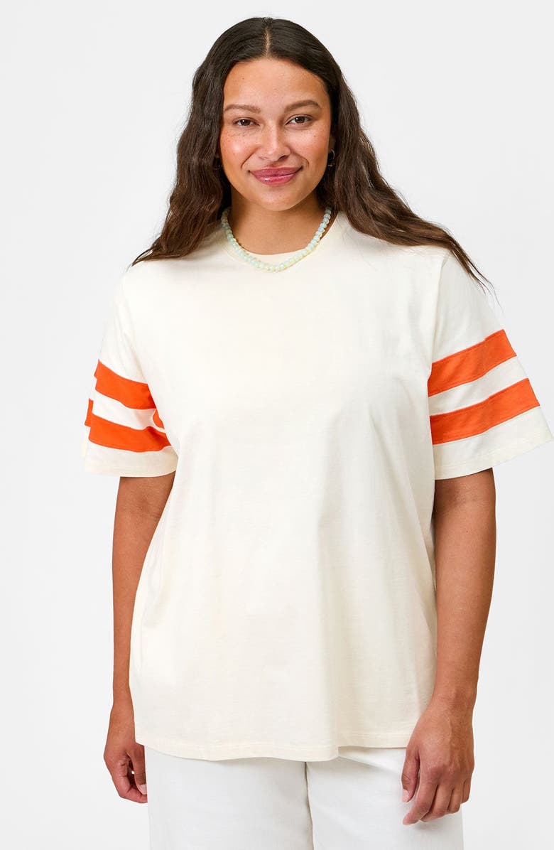 Clare V. Original Varsity T-Shirt, Alternate, color, Cream