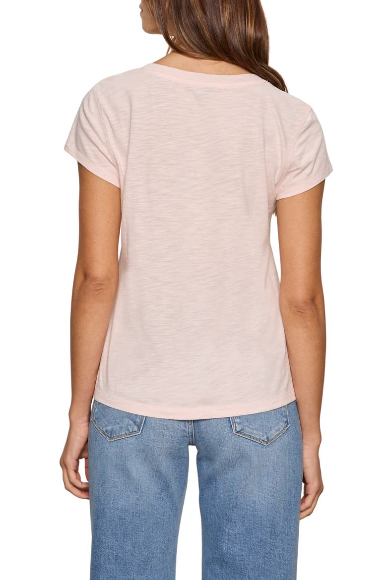 The New Girl Split Neck T-Shirt, Alternate, color, OXYGEN PIN