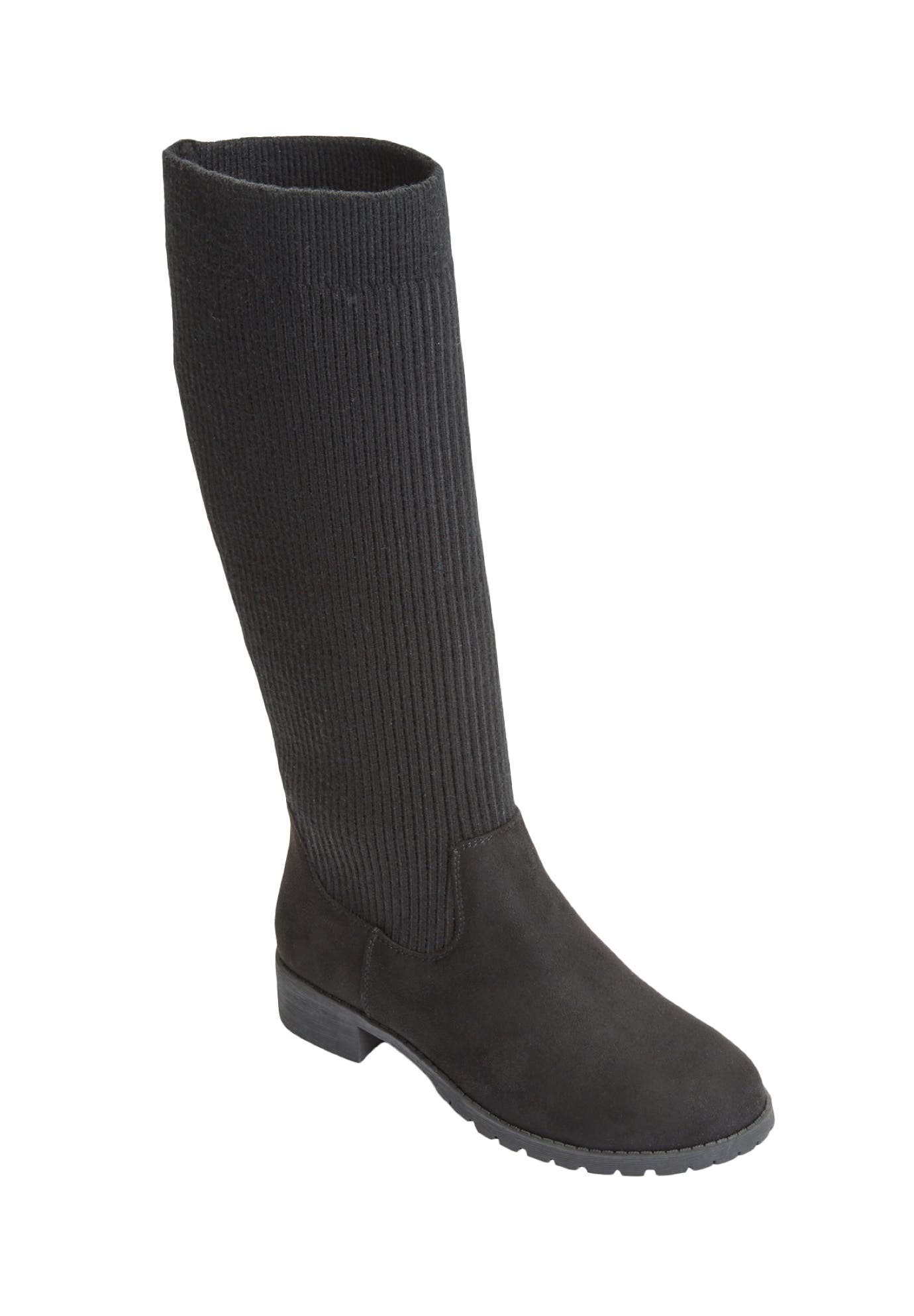 Comfortview The Antonella Tall Calf Boot, Main, color, Black
