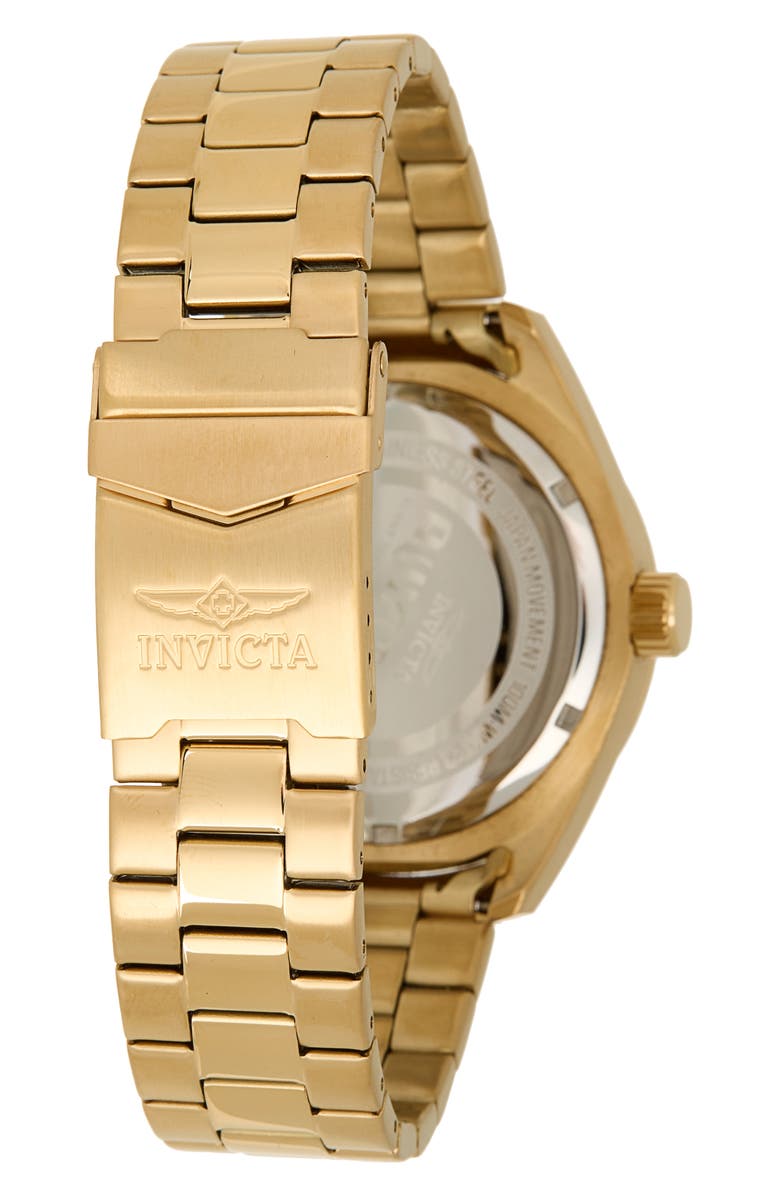 INVICTA Aviator Two-Tone Quartz Bracelet Watch, 45mm x 12mm, Alternate, color, Black