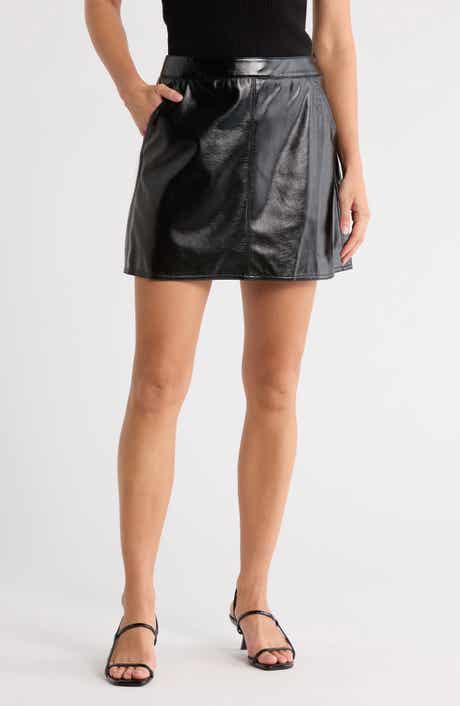 Theory Faux Leather Miniskirt