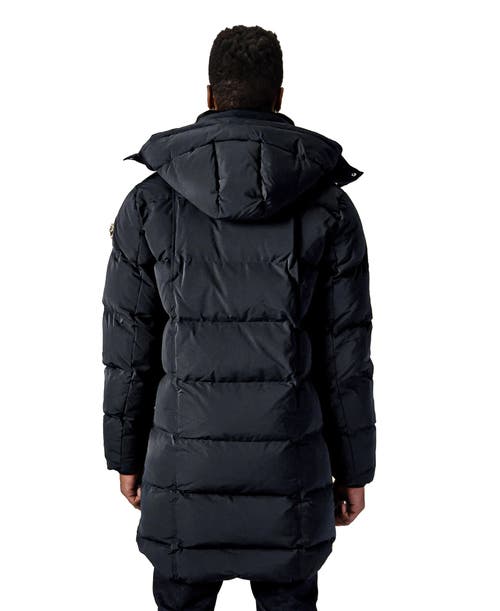 Woodpecker Penguin Long Length Quilted Coat In Black