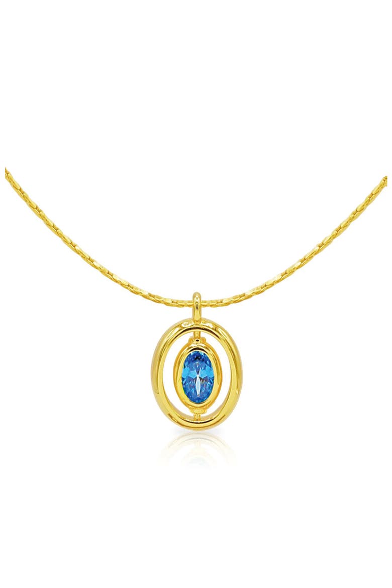 Oval Birthstone Pendant Necklace, Main, color, GOLD MARCH