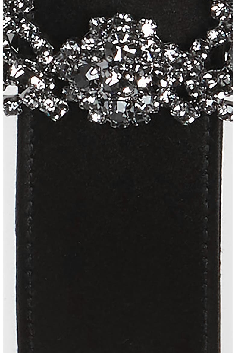 Hangisi Jewel Buckle Satin Belt, Alternate, color, BLACK