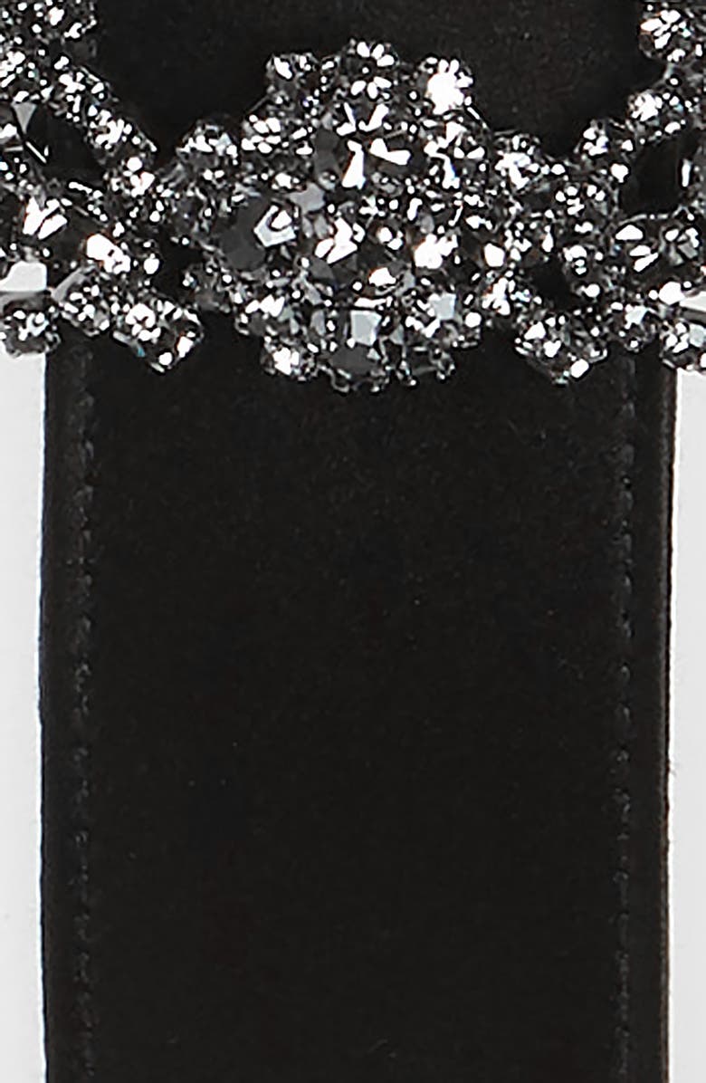 Manolo Blahnik Hangisi Jewel Buckle Satin Belt, Alternate, color,