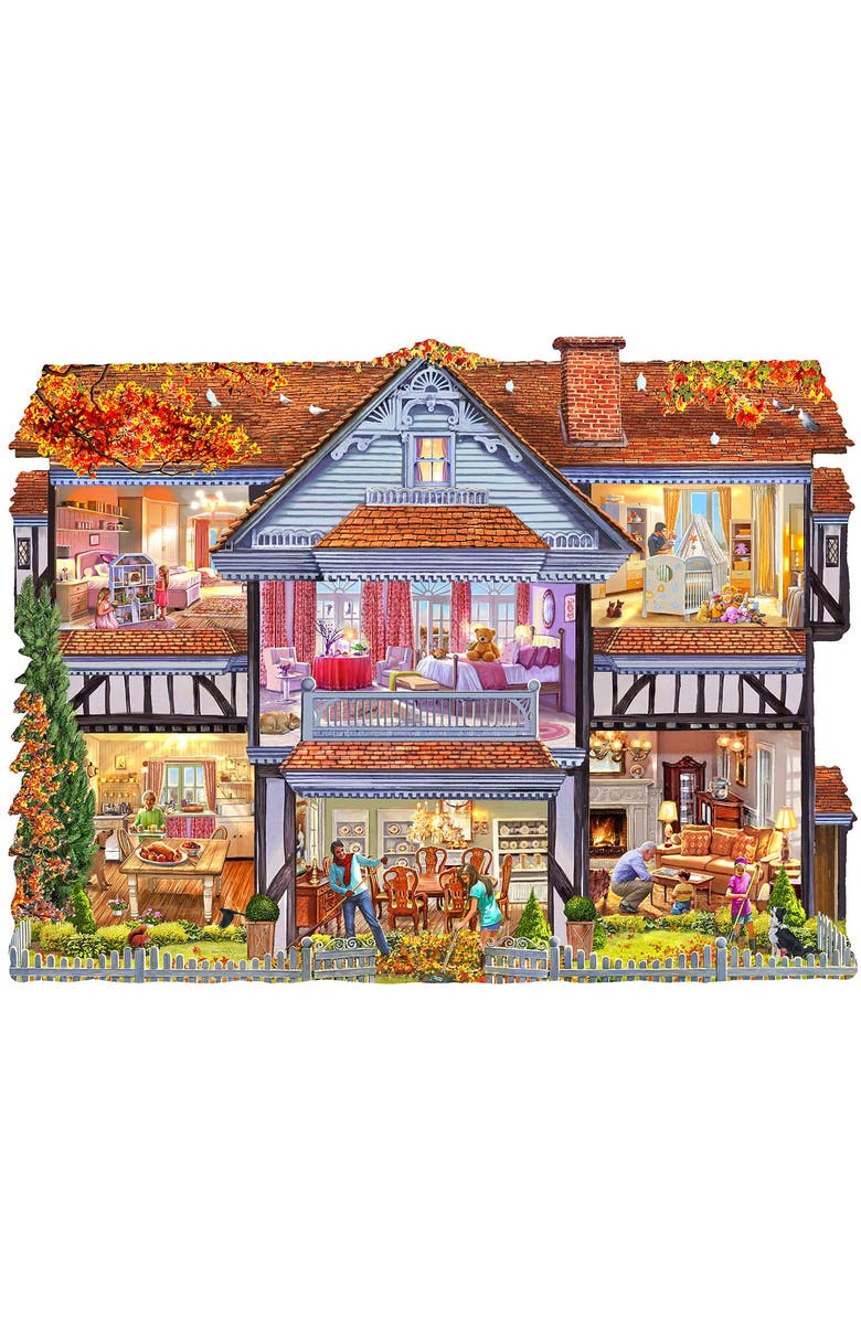 Sunsout Autumn Country House 1000 piece Jigsaw Puzzle for Adults Special Shape, Alternate, color, Multicolor