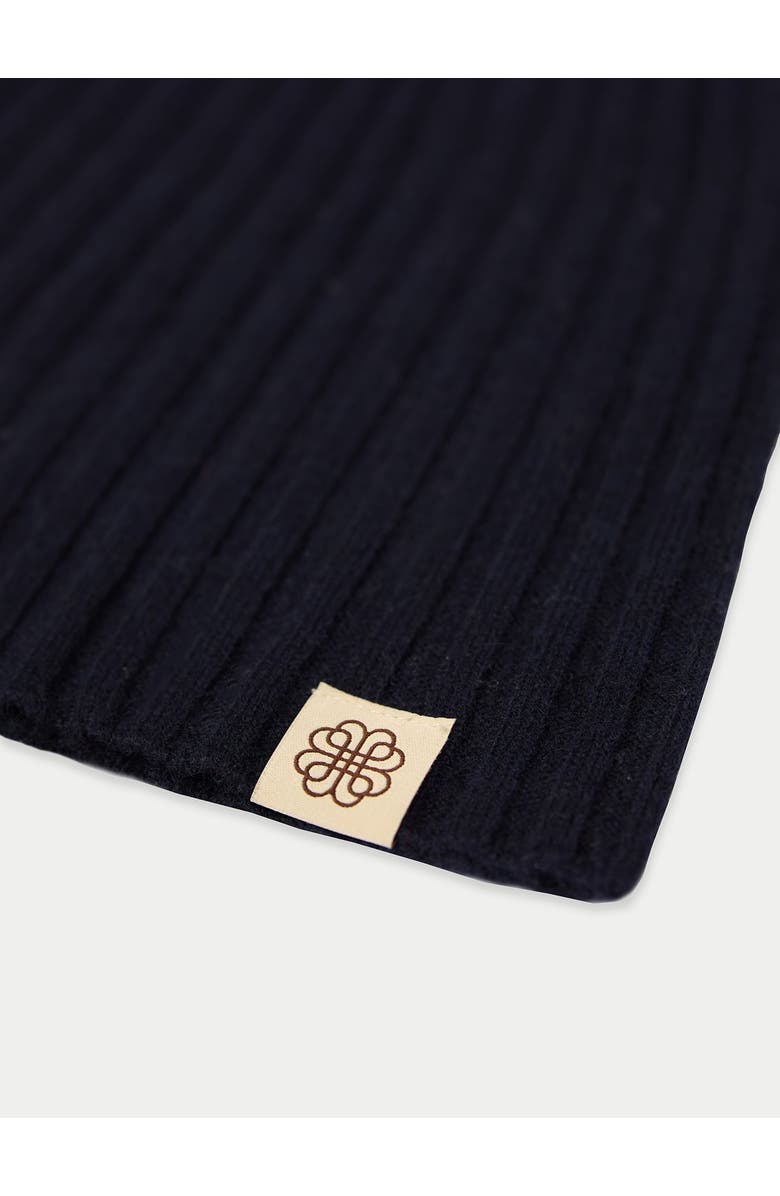 GOBI Mongolian Cashmere Cashmere Rib Knit Hat, Alternate, color, Navy Blazer