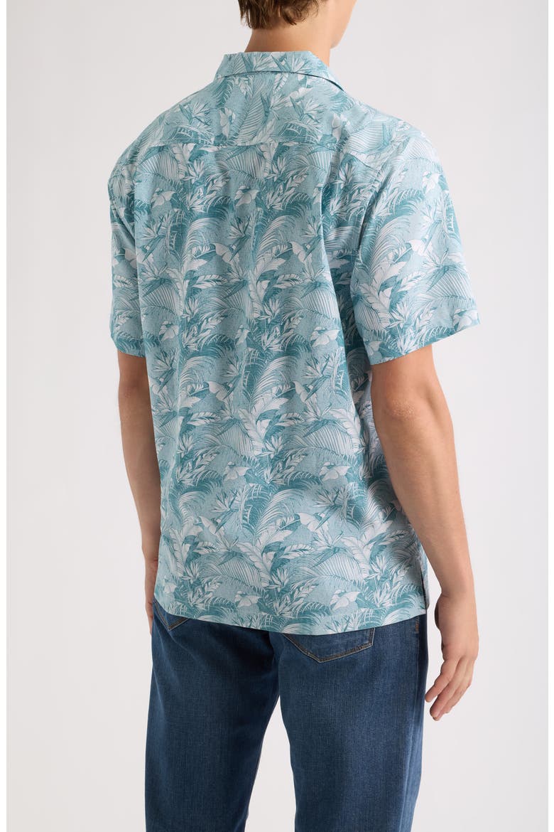 Balboa Fronds Print Camp Shirt, Alternate, color, BLUE CHAISE