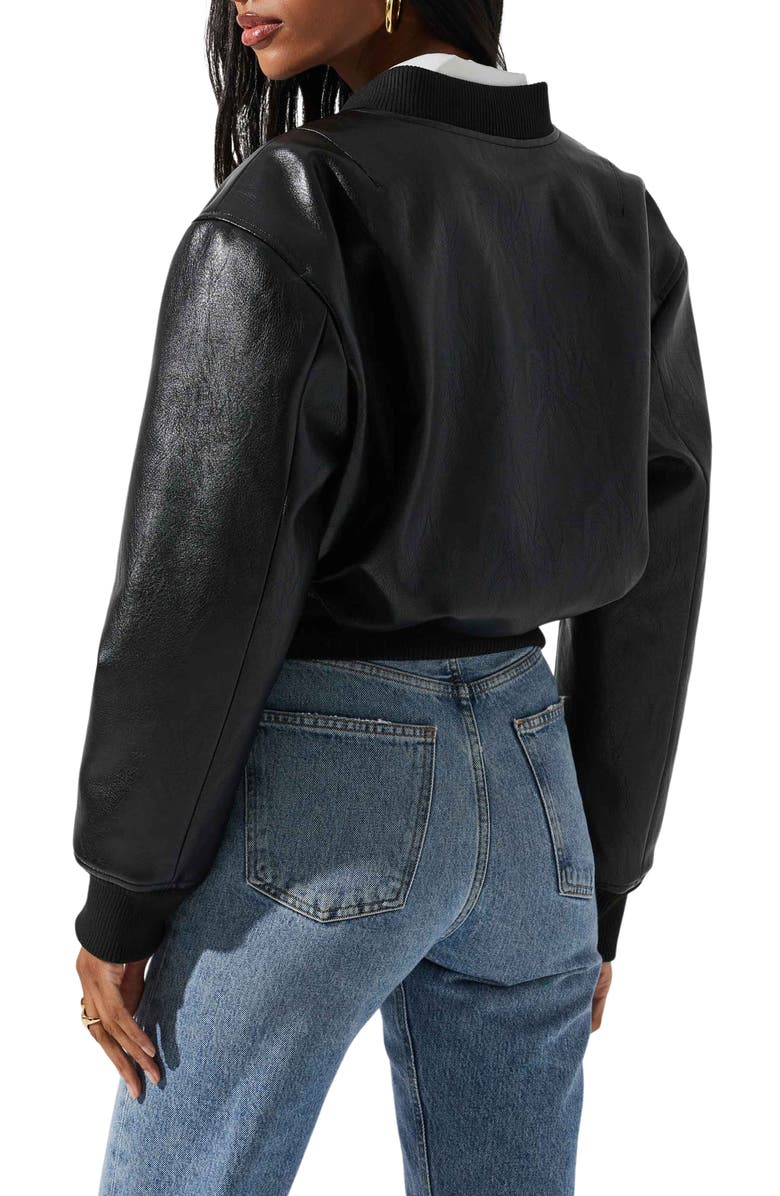 ASTR the Label Avianna Faux Leather Crop Bomber Jacket, Alternate, color,