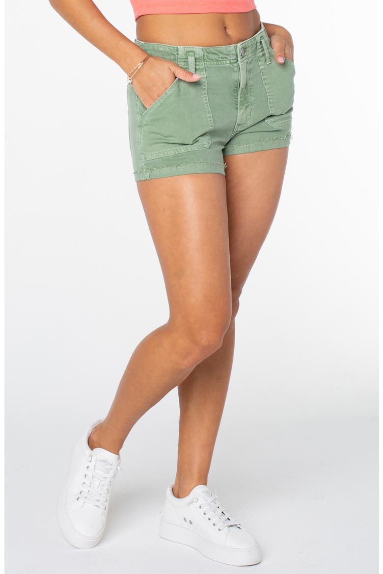 Lil Sunshine Cutoff Shorts, Alternate, color, LODEN FROST SOLID