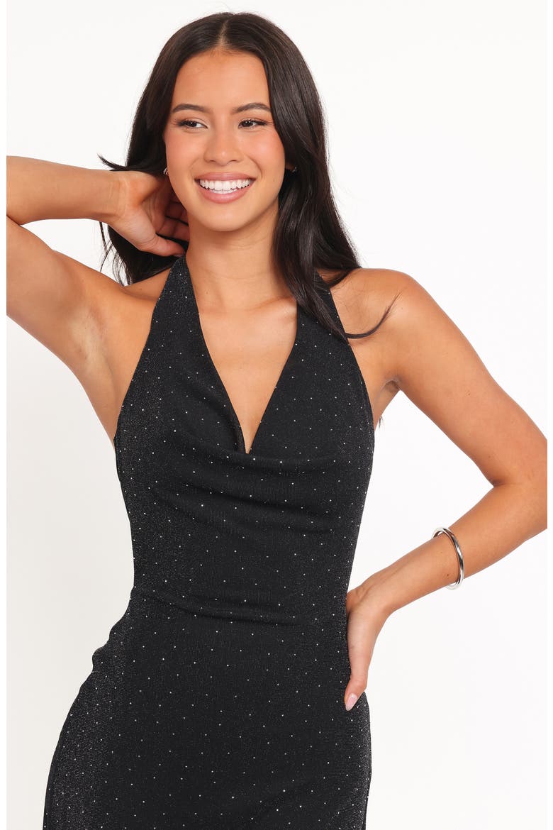 Maya Halter Dress, Alternate, color, BLACK