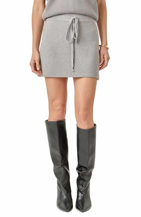 English Factory Drawstring Waist Sweater Miniskirt