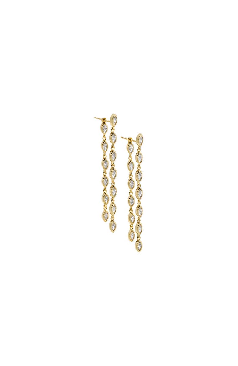 BY ADINA EDEN CZ Marquise Double Chain Drop Earring, Main, color, Gold