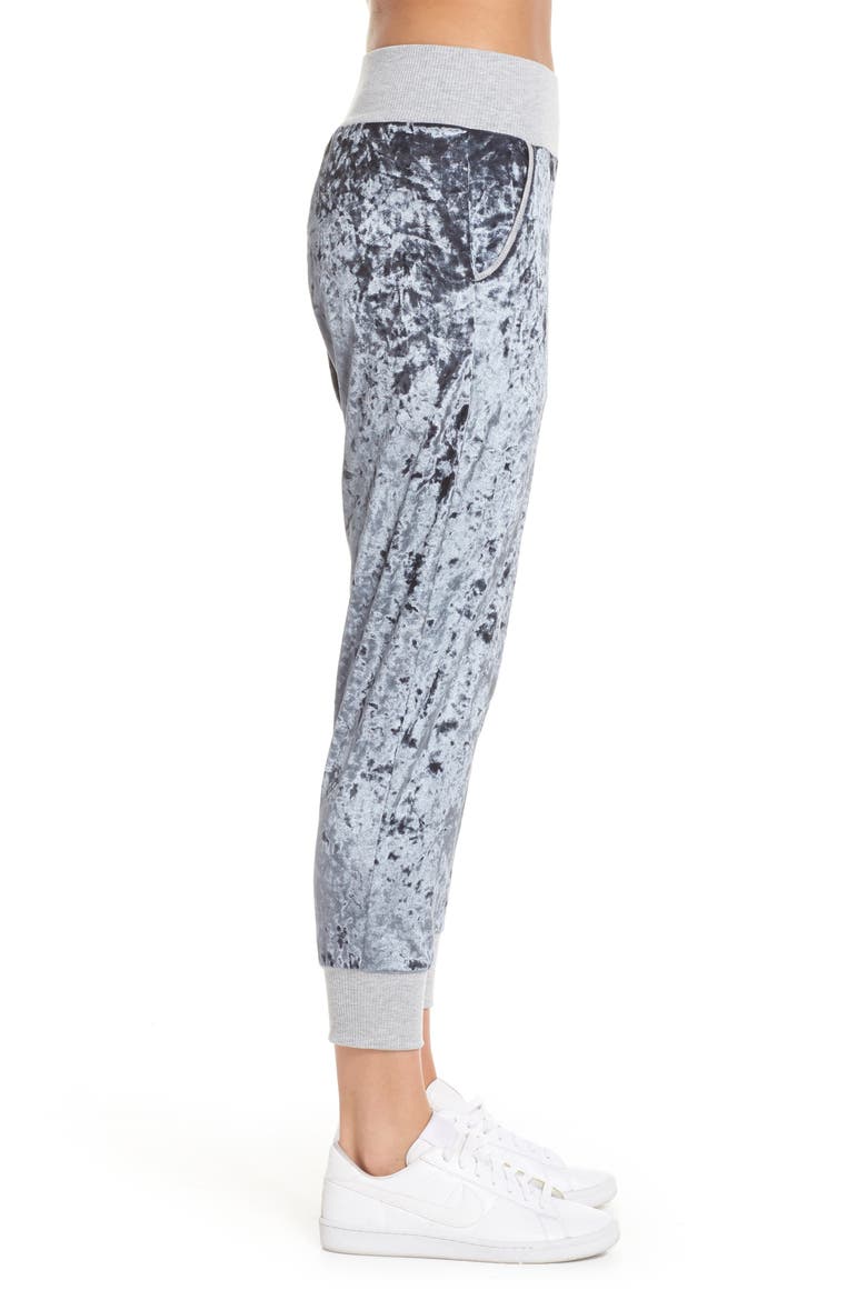Hazy Velour Slate Jogger Pants, Alternate, color, BRIGHT BLUE
