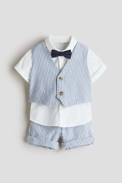 4-piece Linen-blend Dressy Set