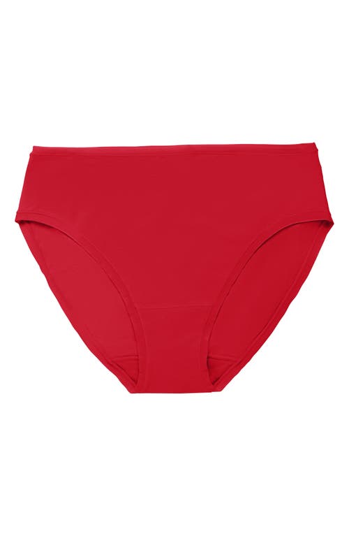 Natori Bliss Bare Cotton Hipster Briefs In Red