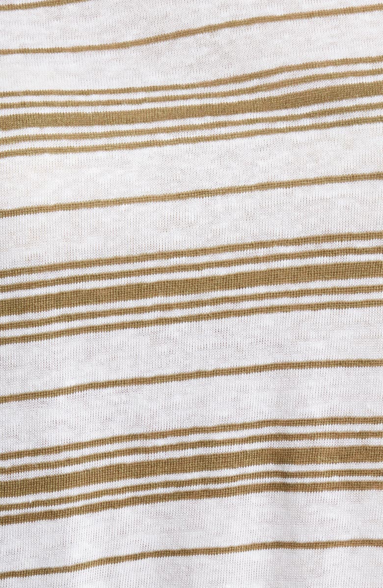 FRAME The Stripe Stretch Linen Baby T-Shirt, Alternate, color, Military Multi