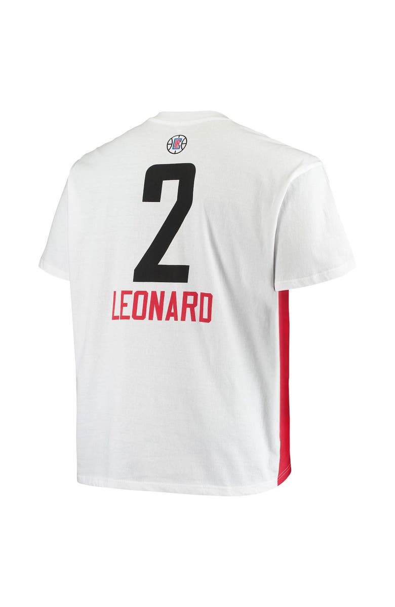 FANATICS Men's Fanatics Branded Kawhi Leonard White LA Clippers Big & Tall Yoke T-Shirt, Alternate, color,