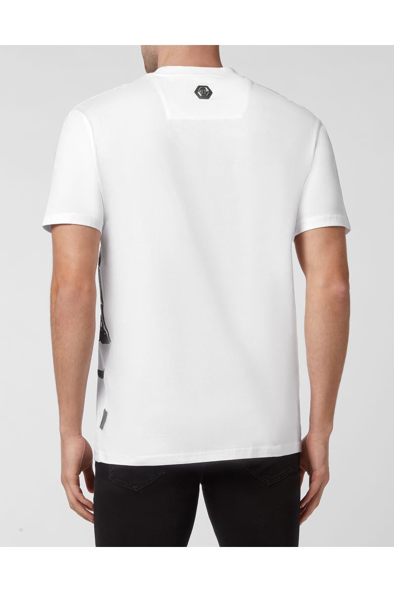 T-Shirt Round Neck Men, Alternate, color, white/black