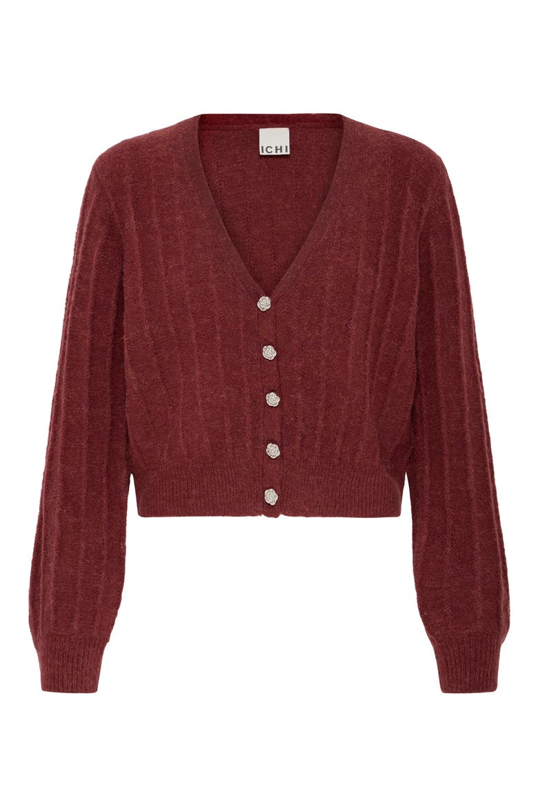 Cropped Cardigan, Main, color, MADDER BROWN