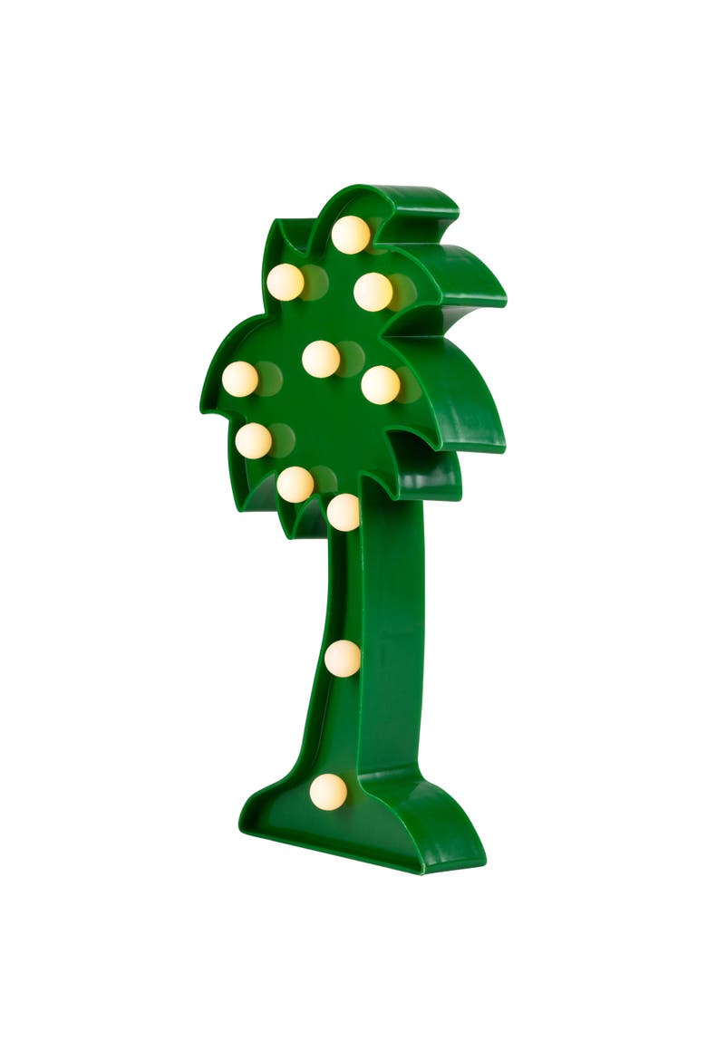 LED Lighted Palm Tree Marquee Wall Art - 10" - Green, Alternate, color, Green