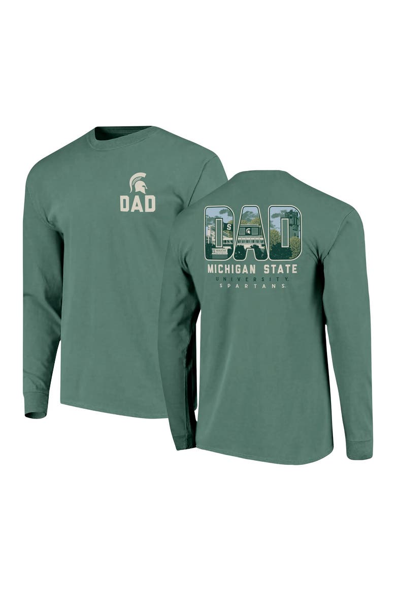 Men's Green Michigan State Spartans Father's Day Campus Drawing Long Sleeve T-Shirt, Main, color, Green